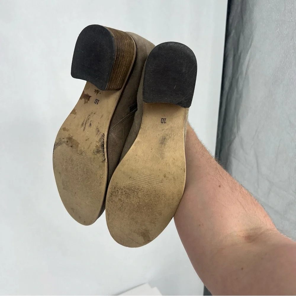 Seychelles Tan Ankle Booties with Block Heel